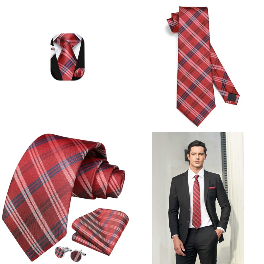 Mens Formal - Mens Ties Set Stripe Plaid Ties