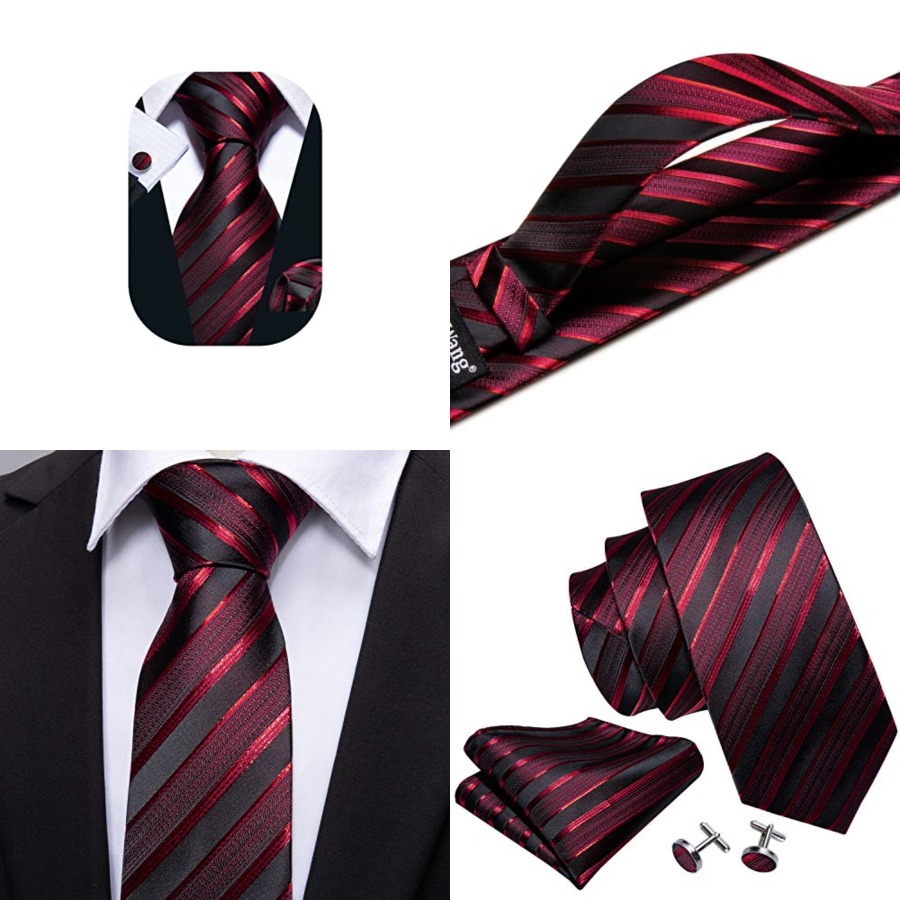 Mens Formal - Tie Sets for Men Silk Stripe