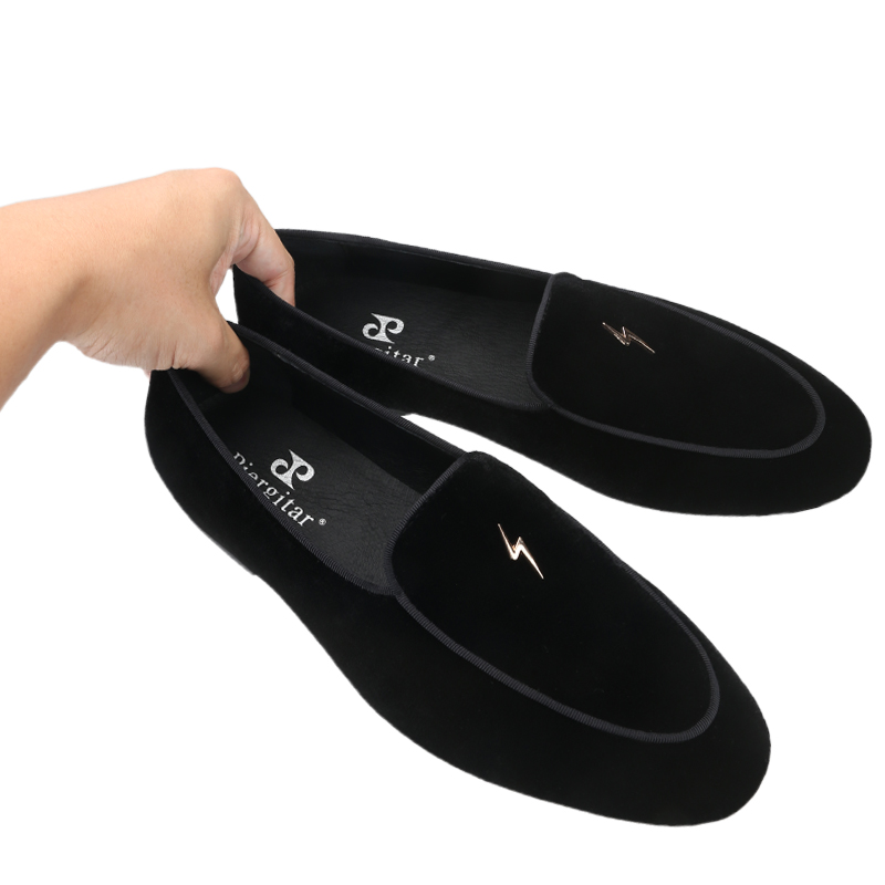 Piergitar Black Color Velvet M - Men'S Formal Wear Slippers 리뷰 및 가격