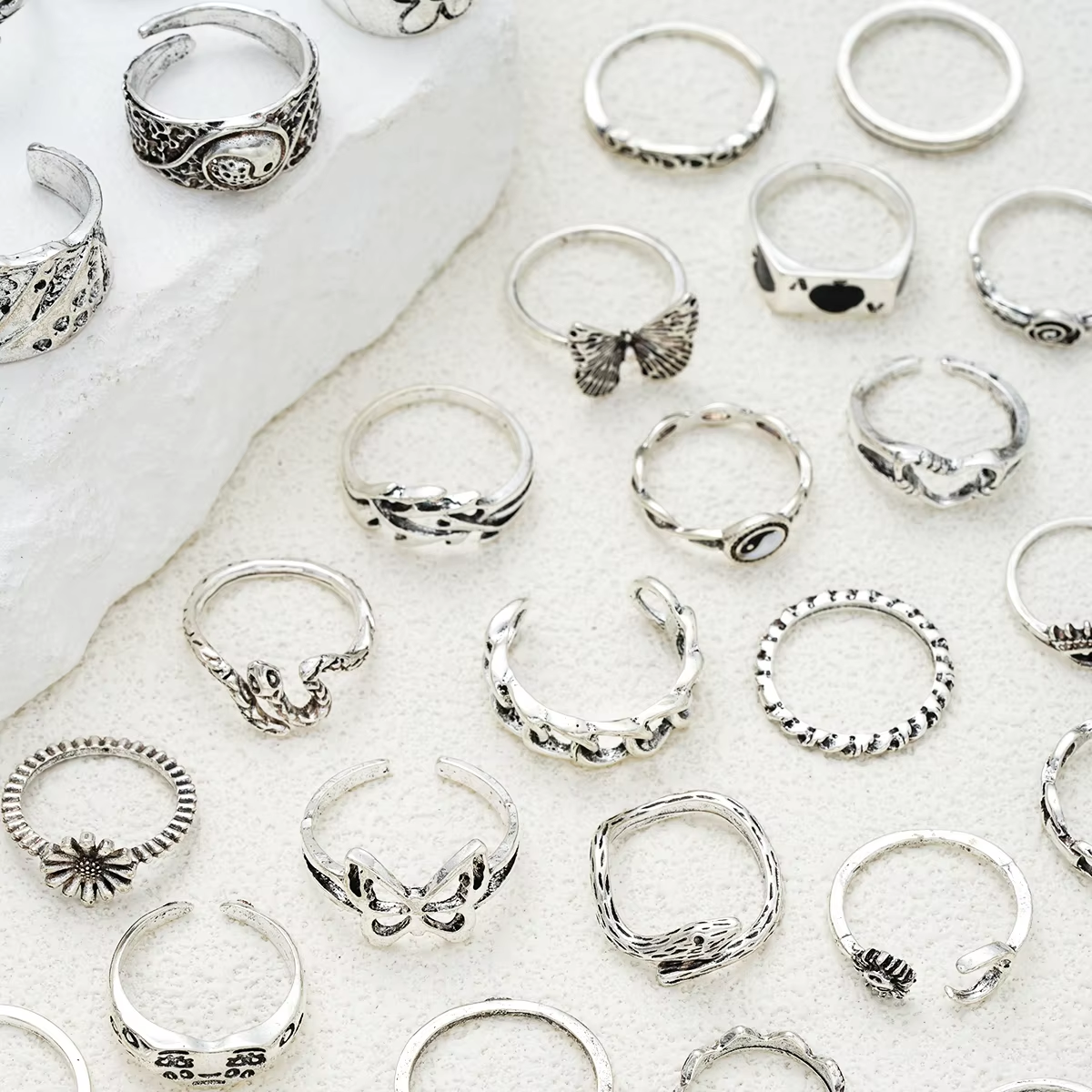 51 Pcs Punk Ring Set For Women - Men'S Gothic Formal Wear 리뷰 및 가격