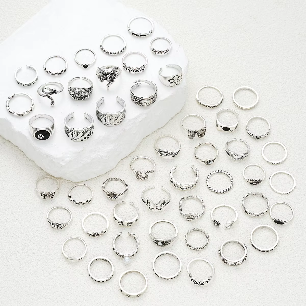 51 Pcs Punk Ring Set For Women - Men'S Gothic Formal Wear 리뷰 및 가격