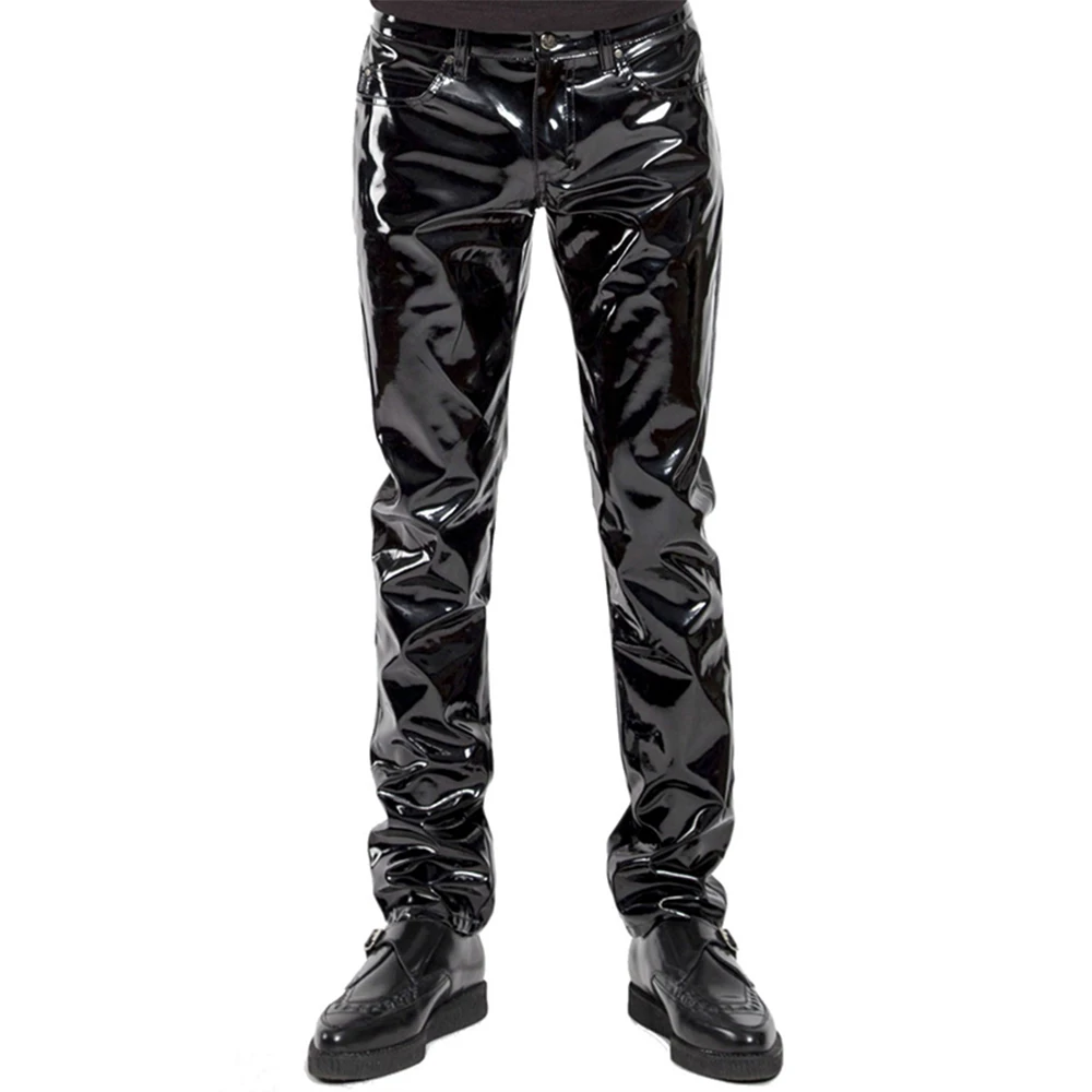 Men Faux Leather PVC Pants Tro - Men'S Gothic Formal Wear 리뷰 및 가격