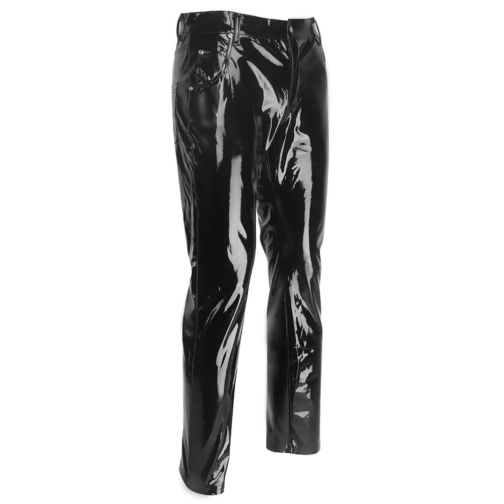 Men Faux Leather PVC Pants Tro - Men'S Gothic Formal Wear 리뷰 및 가격