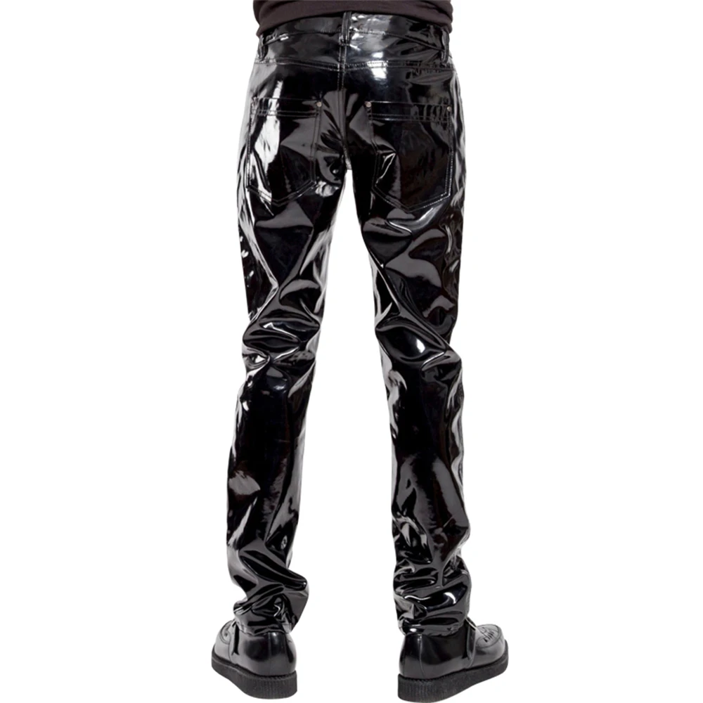 Men Faux Leather PVC Pants Tro - Men'S Gothic Formal Wear 리뷰 및 가격