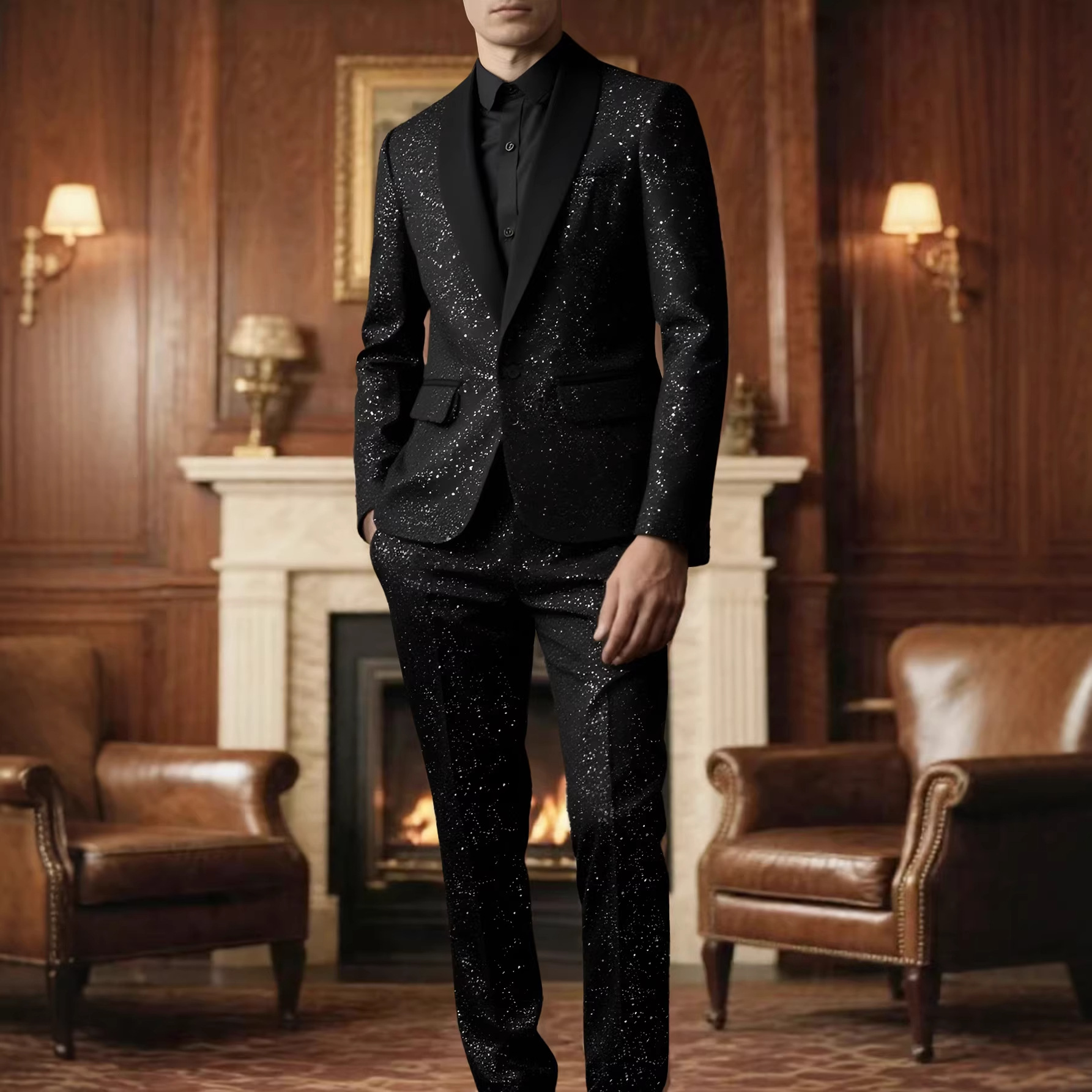 Mens 2 Piece Sequin Suit Regul - Men'S Gothic Formal Wear 리뷰 및 가격