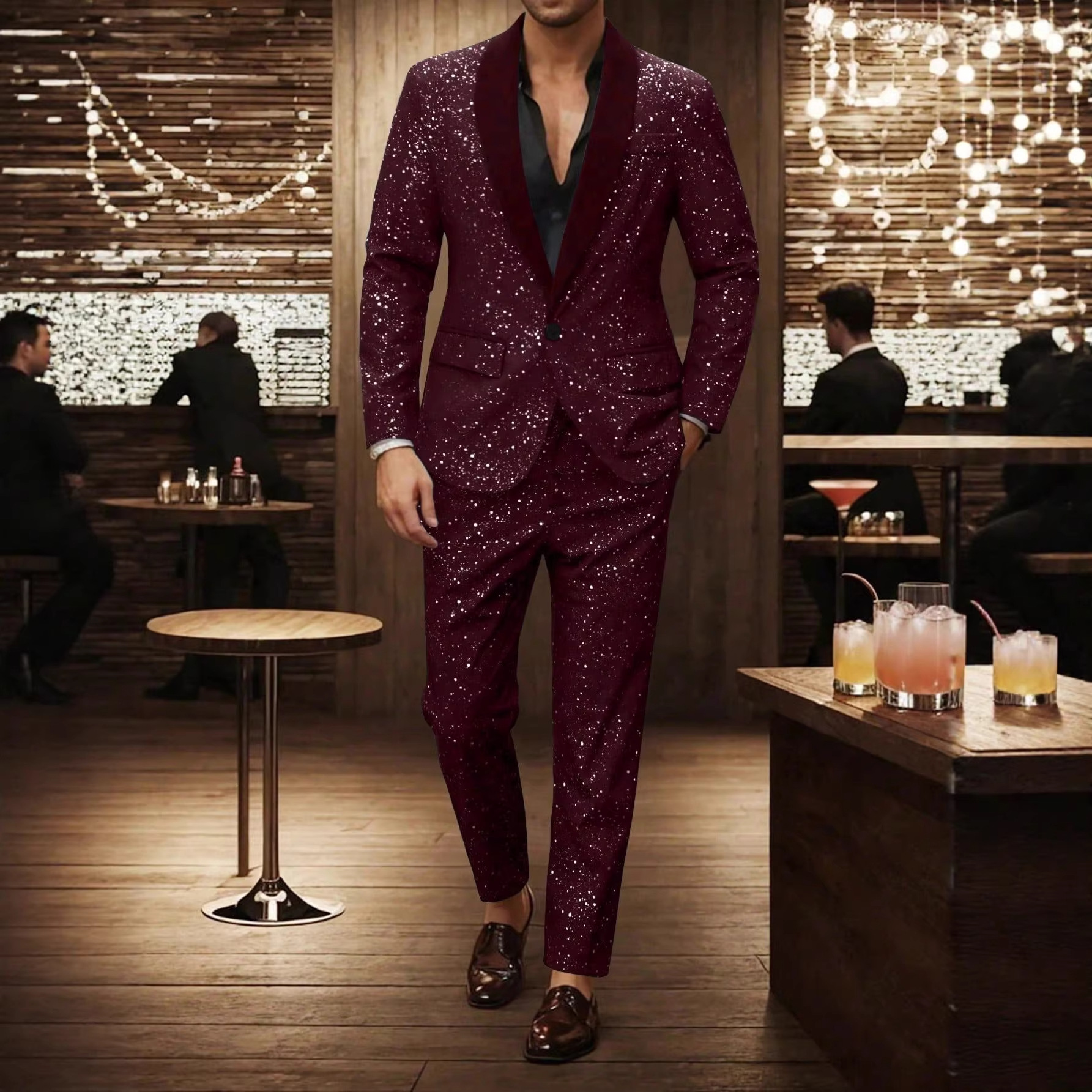 Mens 2 Piece Sequin Suit Regul - Men'S Gothic Formal Wear 리뷰 및 가격