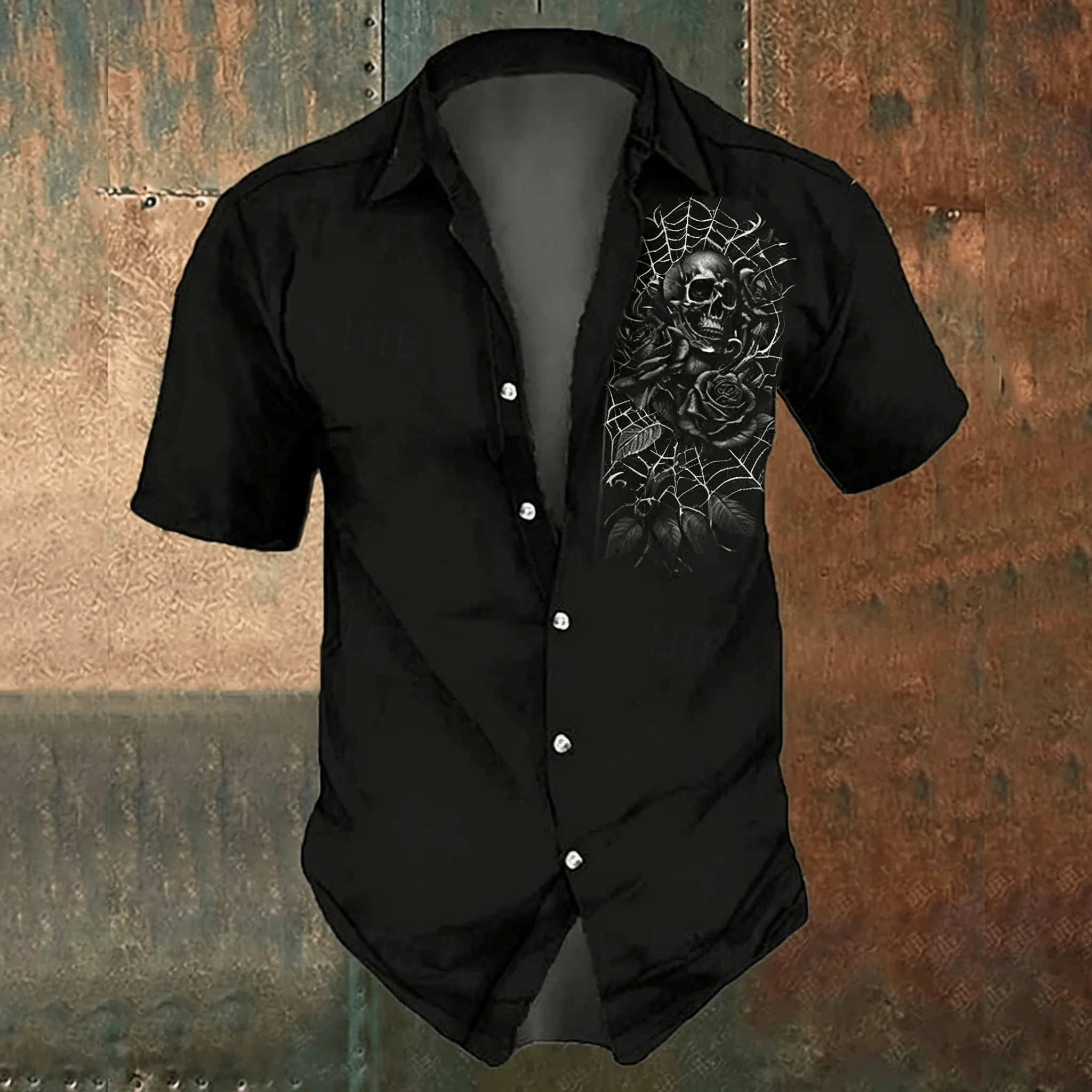 Men's black cross-print casual - Men'S Gothic Formal Wear 리뷰 및 가격