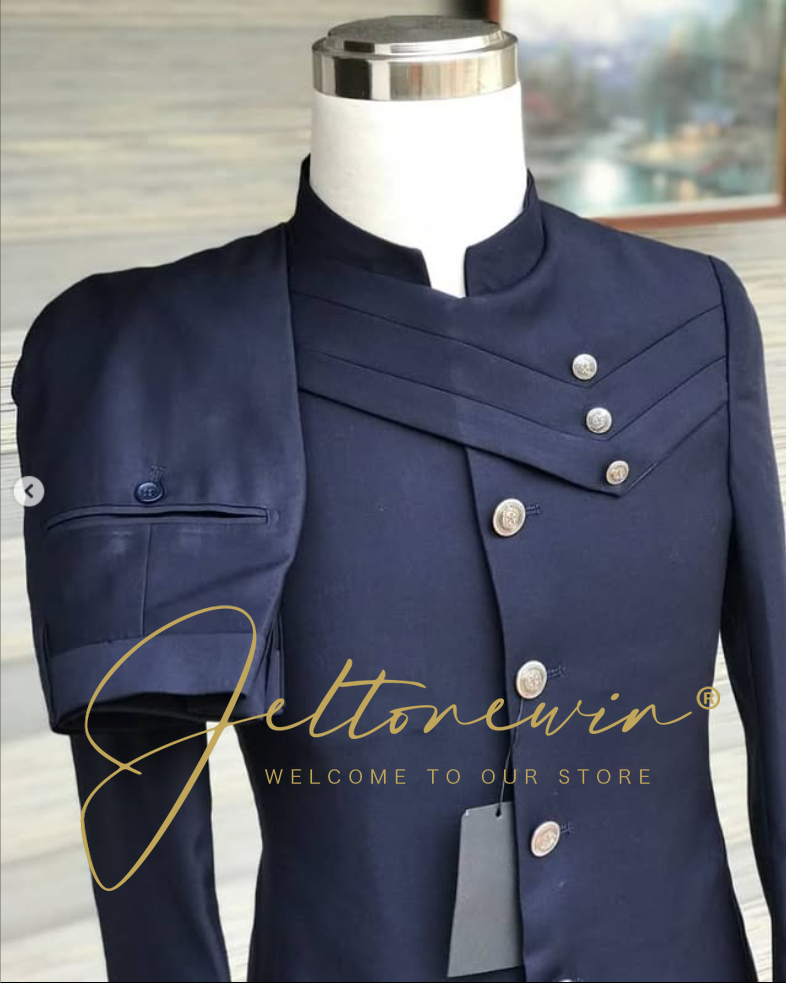 Men's Navy Blue Suit Set with  - Men Formal Wear Design 리뷰 및 가격
