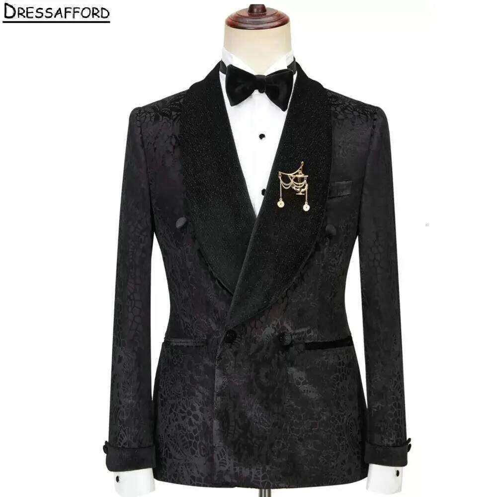 Black Formal Jacquard Men Busi - Men'S Formal Wear No Suit 리뷰 및 가격