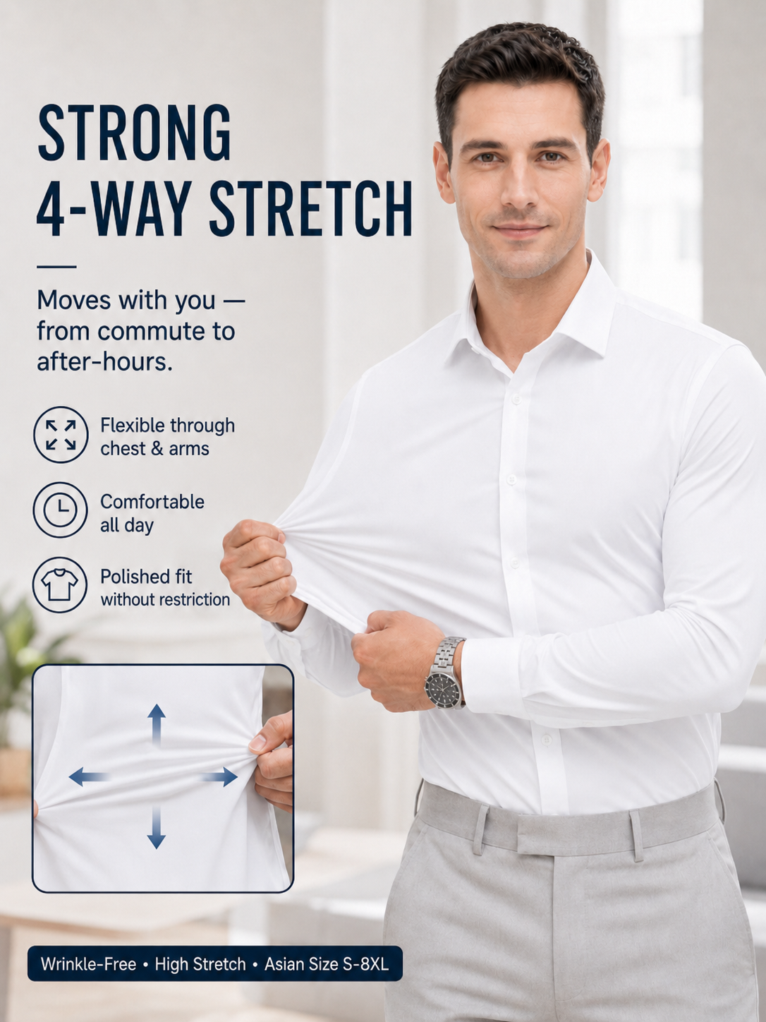 Mens Non-Iron Stretch Dress Sh - Mens Formal 리뷰 및 가격