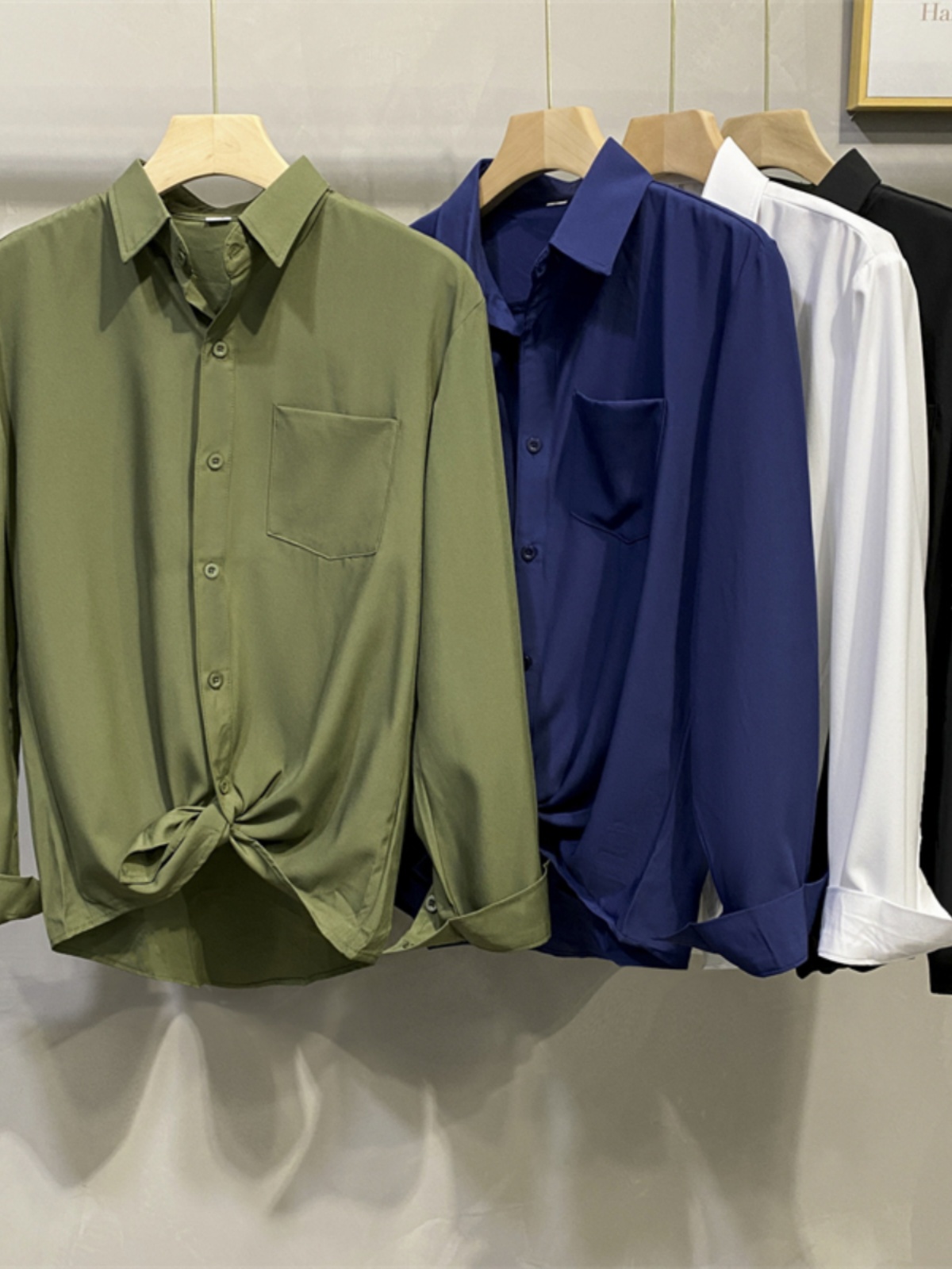 White Long Sleeve Shirt Jacket - High End Men'S Formal Wear 리뷰 및 가격